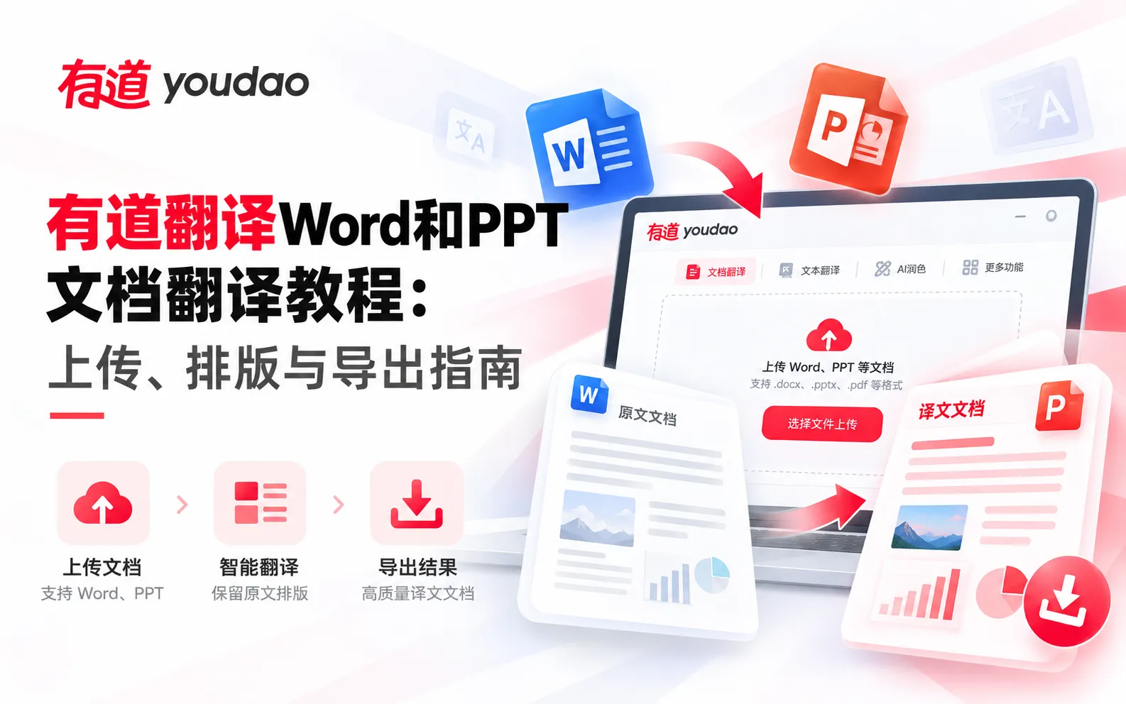 有道翻译Word和PPT文档翻译教程:上传、排版与导出指南 1 有道翻译文档翻译